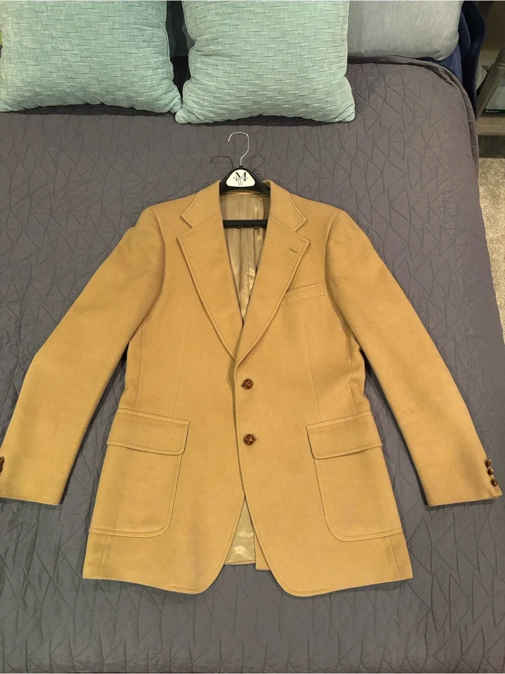 Vintage 1970s Littler Seattle Camel Wool Blazer Sport Coat German Made Flawed